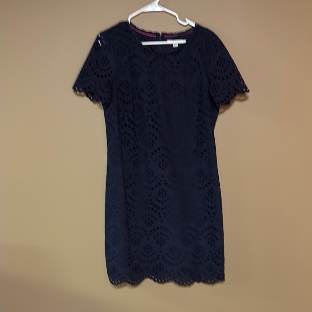 BODEN Navy eyelet dress.  US12R/UK16R.  Excellent condition. $25